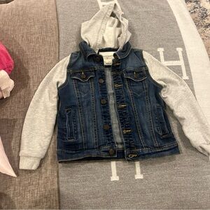 Tucker + Tate Blue and Gray Hooded Jean Jacket